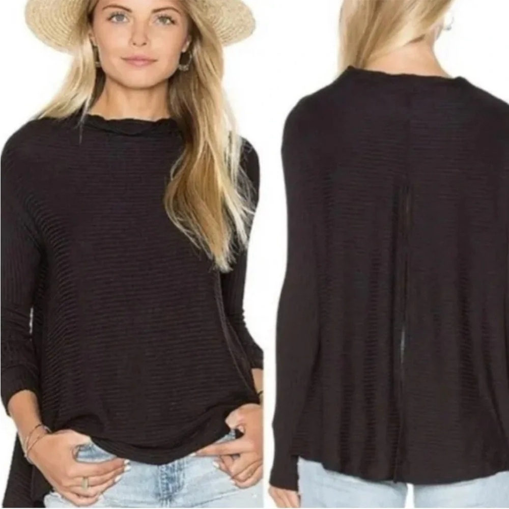 We The Free Black Long Sleeve Top, sz Medium